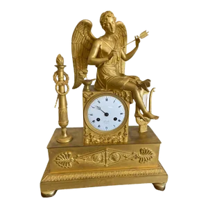 Late 18th Century French Empire Gilt Bronze With Lambin à Paris on the Face of the Clock