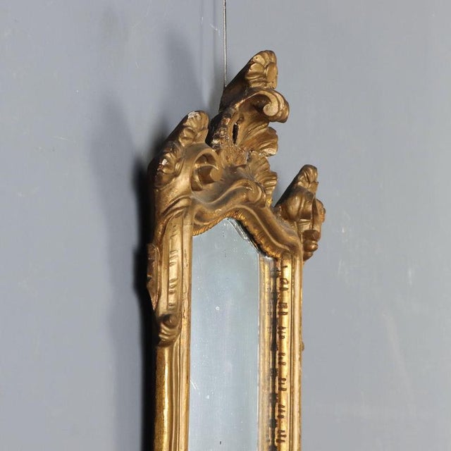 Wood Small Gilded and Carved Wooden Mirror For Sale - Image 7 of 10