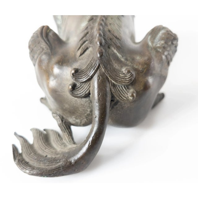Metal 19th Century Chinese Bronze Foo Dog Guardian Lion or Qylin Figure For Sale - Image 7 of 13