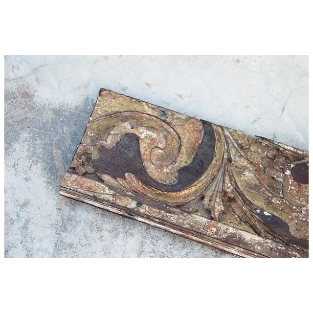 18th Century 18th Century Antique, Baroque Period, Architectural Large Polychrome Altar Panel For Sale - Image 5 of 9