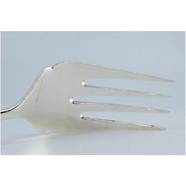Plain Silver Fish Serving Fork with Shells For Sale - Image 4 of 7