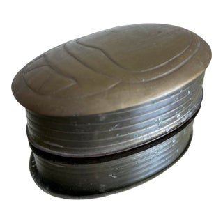 Vintage Mid Century Modern Brass Scarab Keepsake Box 1960s For Sale