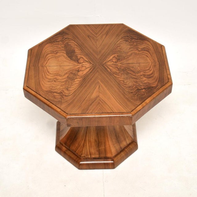 Mid-Century Modern Art Deco Burr Walnut Side Table, 1930s For Sale - Image 3 of 7