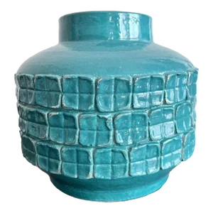 Crate and Barrel Ceramic Turquoise Vase