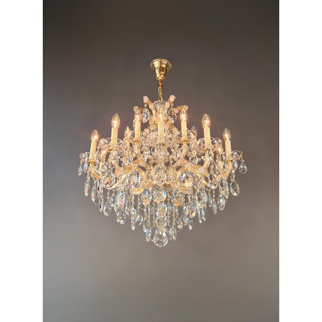 Art Deco Maria Theresa Style Crystal Chandelier Handmade Luxury European Chandelier For Sale - Image 3 of 8