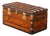 19th C. French Parisian Travel Trunk Coffee Table With Brass and Iron Hardware For Sale