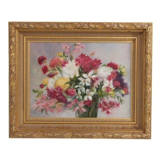 Oil on Canvas Painting Still Life Flowers For Sale