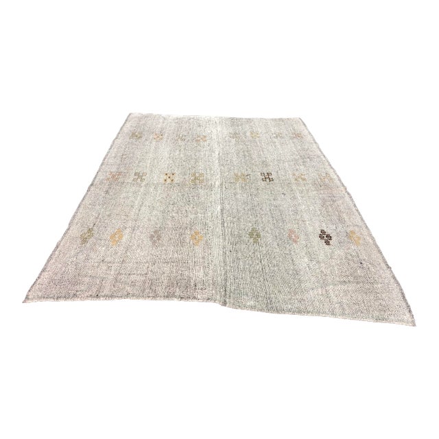 1960s Vintage Oversized Nomadic Tribal Kilim Rug - 7′3″ × 10′1″ For Sale