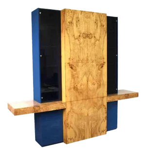 Vladimir Kagan Burl Wood Wall Unit Cabinet Sideboard