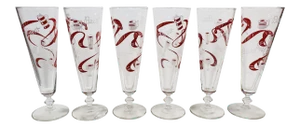 Mid-Century Modern Pilsner Beer Glasses - Set of 6