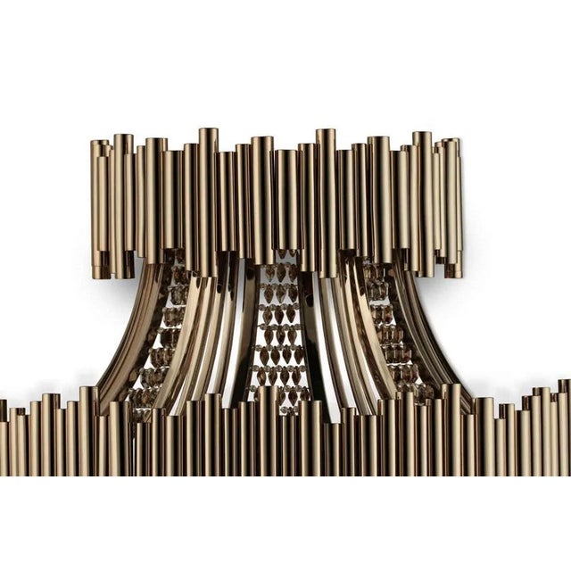 Sconce In Brass With Swarovski Crystal Details For Sale - Image 6 of 7