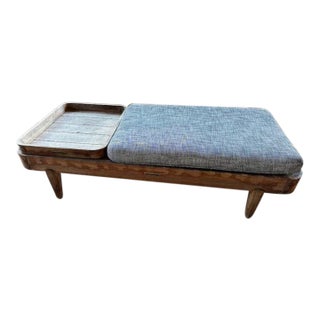Bench Table With Cushion and Tray by Henry Hall For Sale