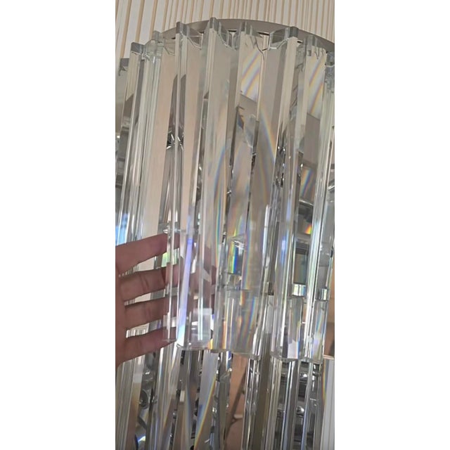 1980s Lead Crystal Three Tier Chandelier For Sale - Image 4 of 10