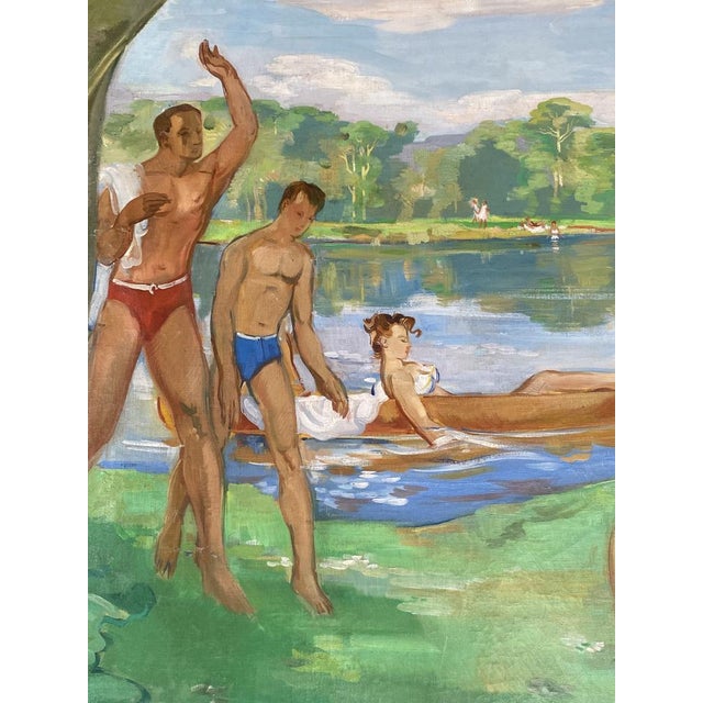 1950s Paul Girol, Landscape, 1955, Large Oil on Canvas For Sale - Image 5 of 9