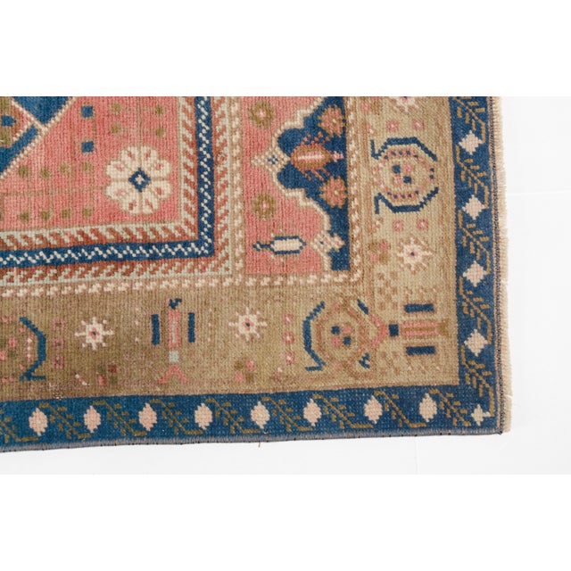 Turkish Oushak Geometric Vintage Carpet For Sale - Image 3 of 10