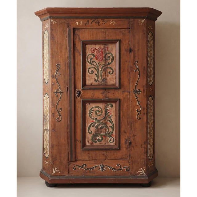 1743 Alpine Floral Painted Cupboard For Sale - Image 18 of 18