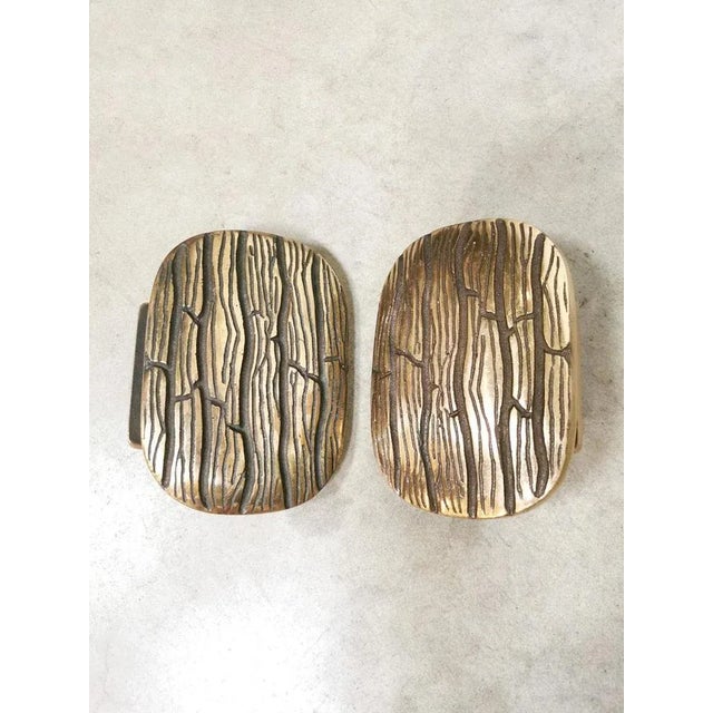 Mid-Century Brutalist Push and Pull Door Handles in Bronze, 1970s, Set of 2 For Sale - Image 6 of 6