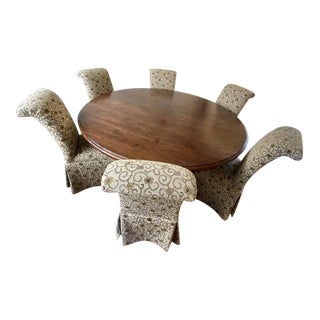 Walter E. Smithe 72" Round Table & 6 Chairs For Sale
