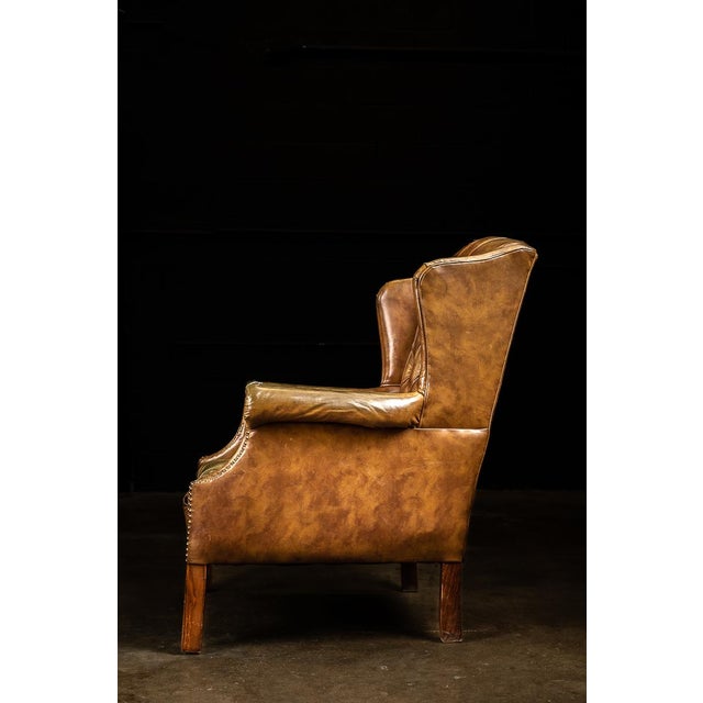 Traditional Vintage Tufted Leather Chesterfield Armchair in Camel Brown For Sale - Image 3 of 8