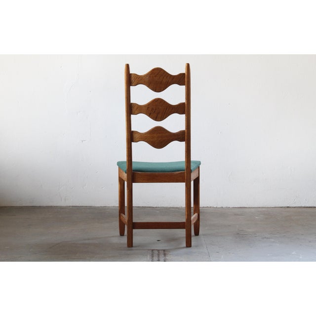 Vintage Danish Ladderback Oak Chairs by Henning Kjærnulf, 1960s, Set of 6 For Sale - Image 4 of 18