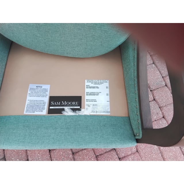 Aqua Pair of Sam Moore Accent Chairs For Sale - Image 8 of 9
