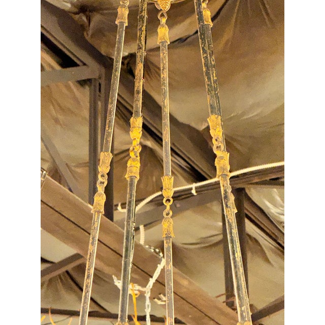 Metal 19th C. French Empire Bronze Chandelier For Sale - Image 7 of 8