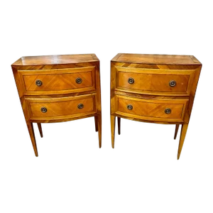 Italian Inlaid Walnut Side Tables