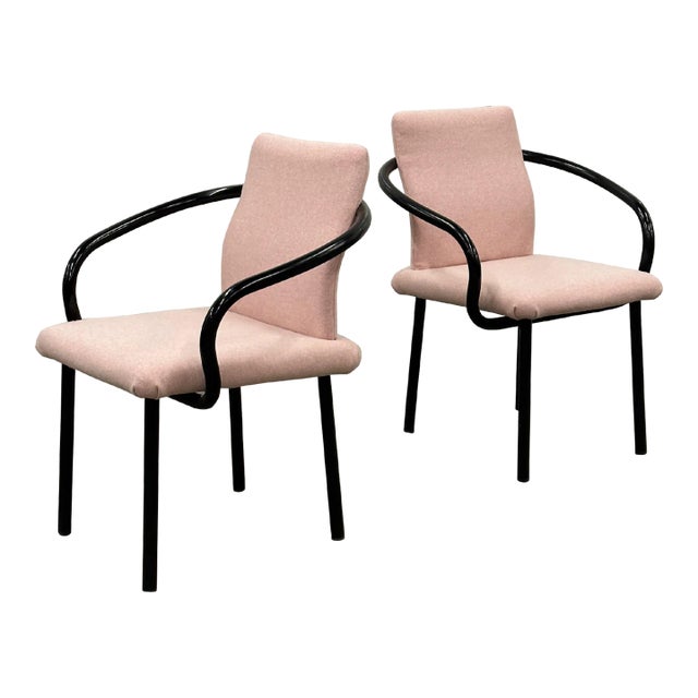 1980s Mandarin Chairs Attributed to Ettore Sottsass for Knoll - Set of 2 For Sale