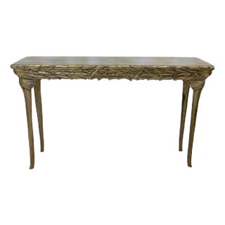 Vintage Gampel Stoll Style Regency Gilt Wood Console Table For Sale