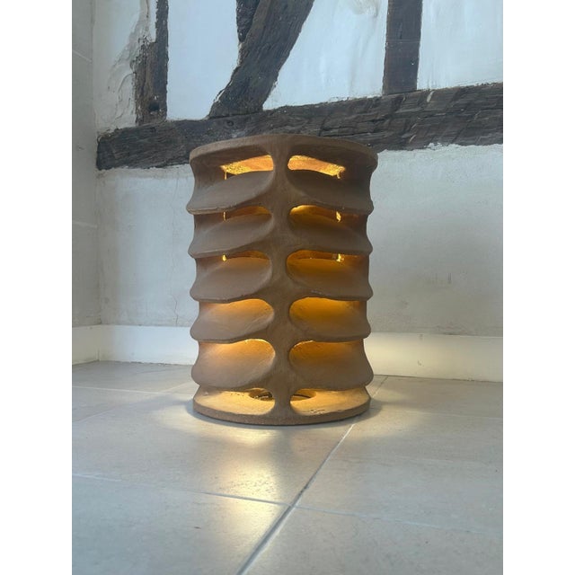 Terracotta lamp made by the ceramist Guy Bareff in the 1970s. I have official proof of authenticity such as vintage...