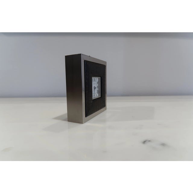 Art Deco Style Stainless Steel Table Clock from Cartier For Sale - Image 4 of 8