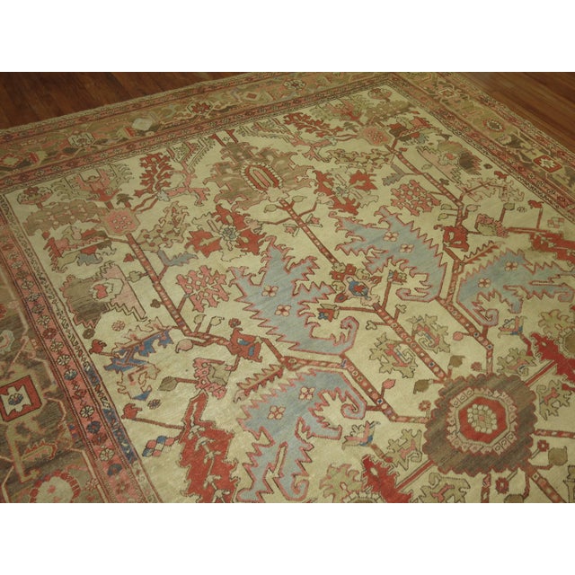 Traditional Antique Persian Heriz Serapi Rug For Sale - Image 3 of 6