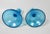 Art Nouveau Vintage Iridescent Blue Glass Candlesticks - A Pair For Sale - Image 3 of 5