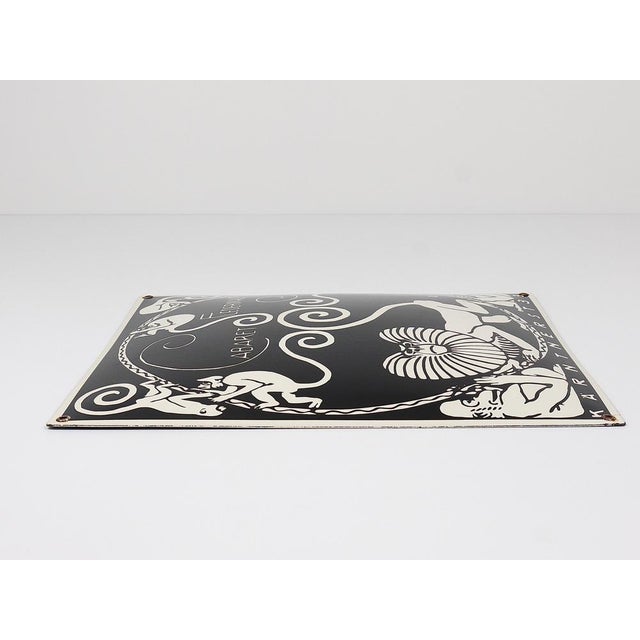 Art Nouveau Moriz Jung Cabaret Bat Enameled Advertising Sign by Josef Hoffmann, Vienna, 1960s For Sale - Image 16 of 18