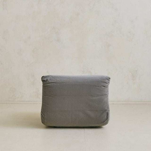 Italian Chrome + Gray Velvet Lounge Chair, 1970s - 2 Available For Sale In Chicago - Image 6 of 11