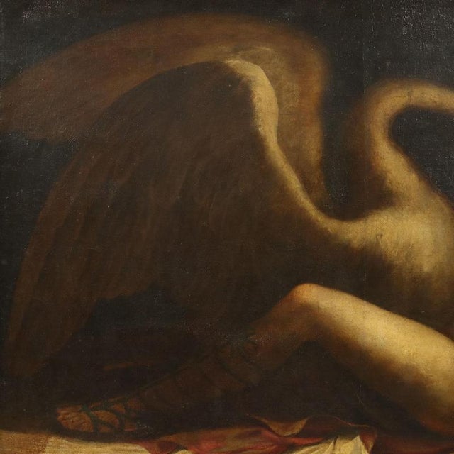 Tuscan School Artist, Leda and the Swan, 1600s, Oil on Canvas For Sale - Image 7 of 11
