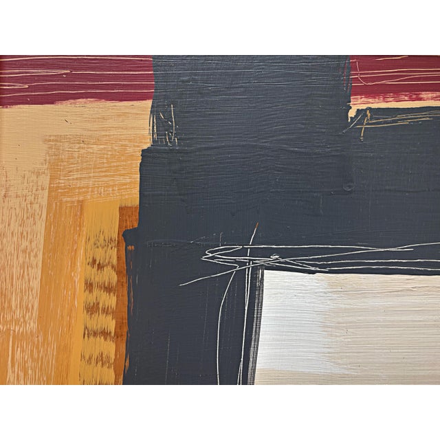 “Romantic” Abstract Art in Antique Frame, Transitional Living Room Art by JTS For Sale - Image 4 of 9