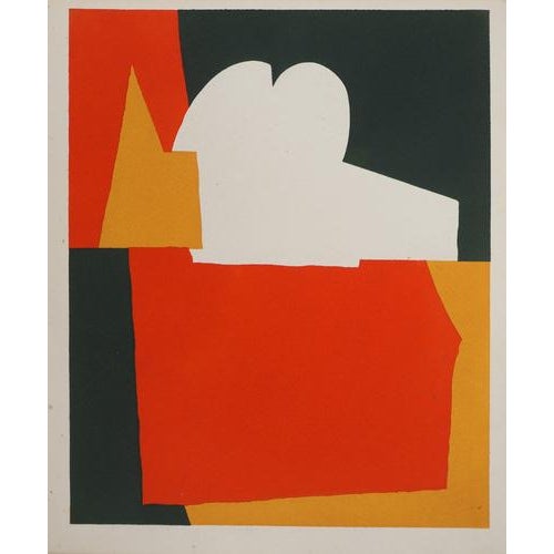 Serge Poliakoff, Red and Green Composition, Lithograph and Stencil For Sale - Image 5 of 5