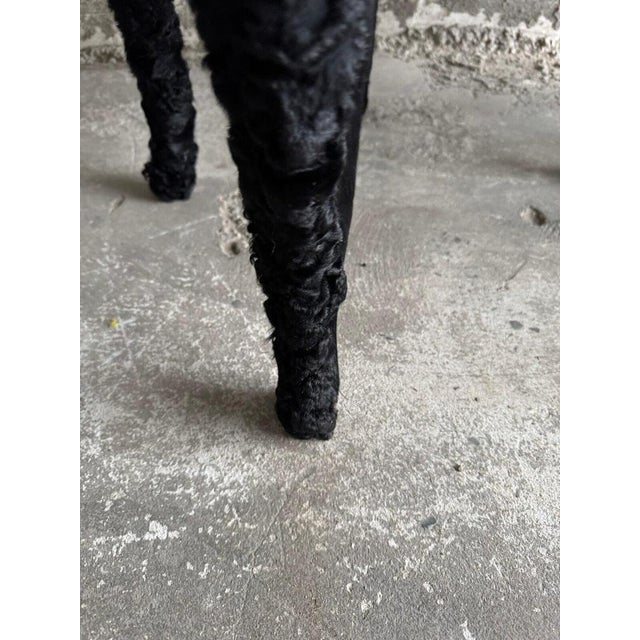 Set of Theatrical Armchairs in Black Feather Fabric For Sale - Image 5 of 9