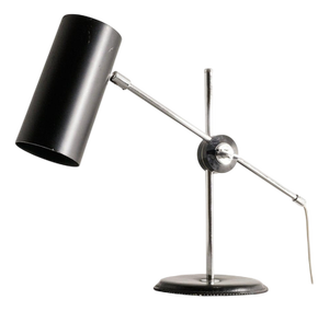 Swedish Mid-Century 781B Desk Lamp in Black Leather, Metal & Chrome by Anders Pehrson, 1960s