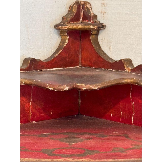 Red Chinoiserie Hanging Corner Cupboard For Sale - Image 9 of 9