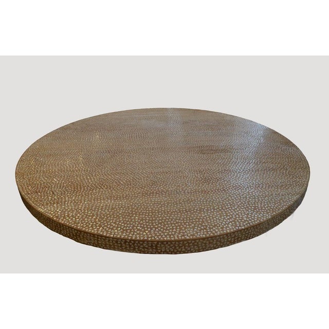 Andrianna Shamaris Impressive Shell Inlay Teak Wood Dining Table For Sale - Image 13 of 18