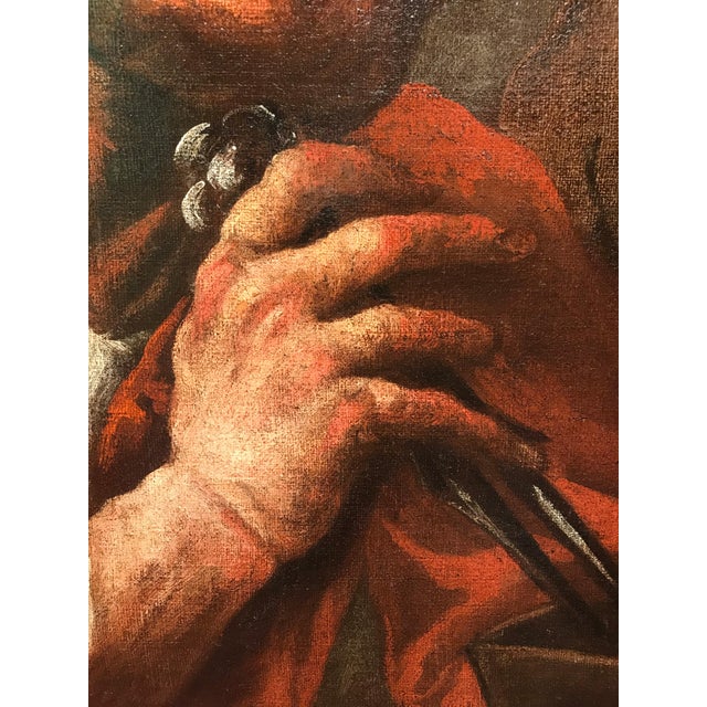 Pietro Della Vecchia, The Alchemists, Oil on Canvas, 17th Century, Framed For Sale - Image 6 of 14