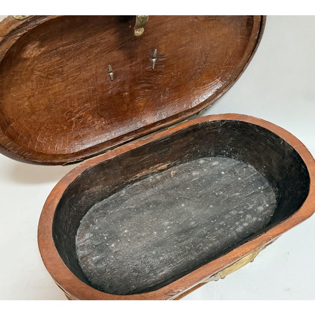 Wood 19th Century Middle Eastern Brass-Mounted Domed Teak Wood Box For Sale - Image 7 of 11