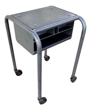 Industrial Steel Tool Cubby Cart on Copper Casters