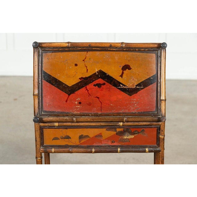 circa 1910 Early 20thC English Bamboo Sewing Side Table W44 x D26 x H67 cm