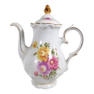 1950s Winterling Floral Coffee Pot For Sale