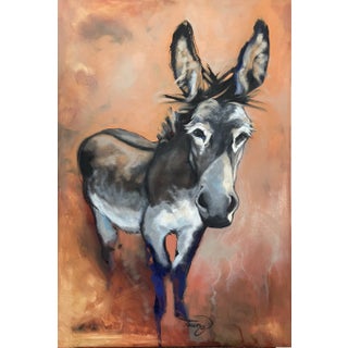 "Banjo" Contemporary Animal Portrait Oil Painting For Sale