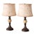 Pair of Petite Floral Embroidered Table Lamps by Collections Etc. For Sale