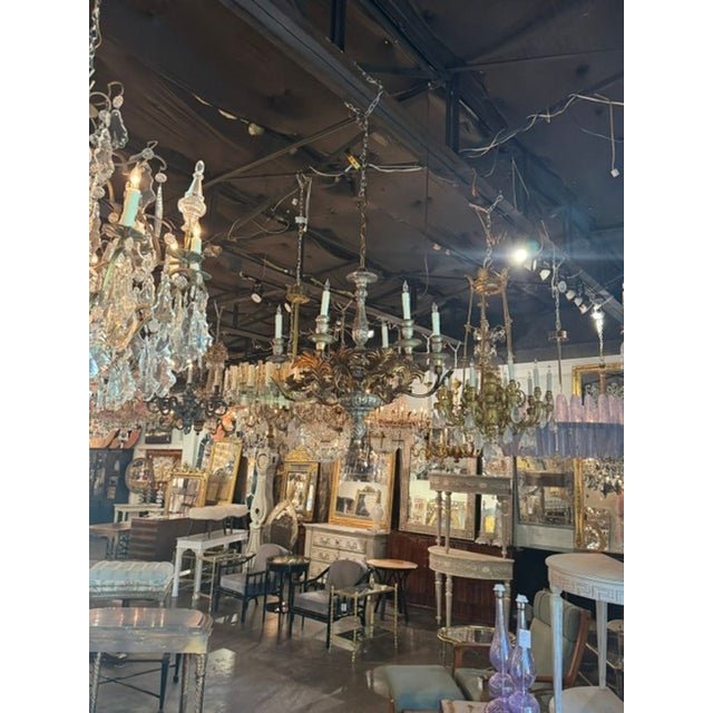 Traditional Vintage Italian Silver and Gold Leaf Chandelier For Sale - Image 3 of 7